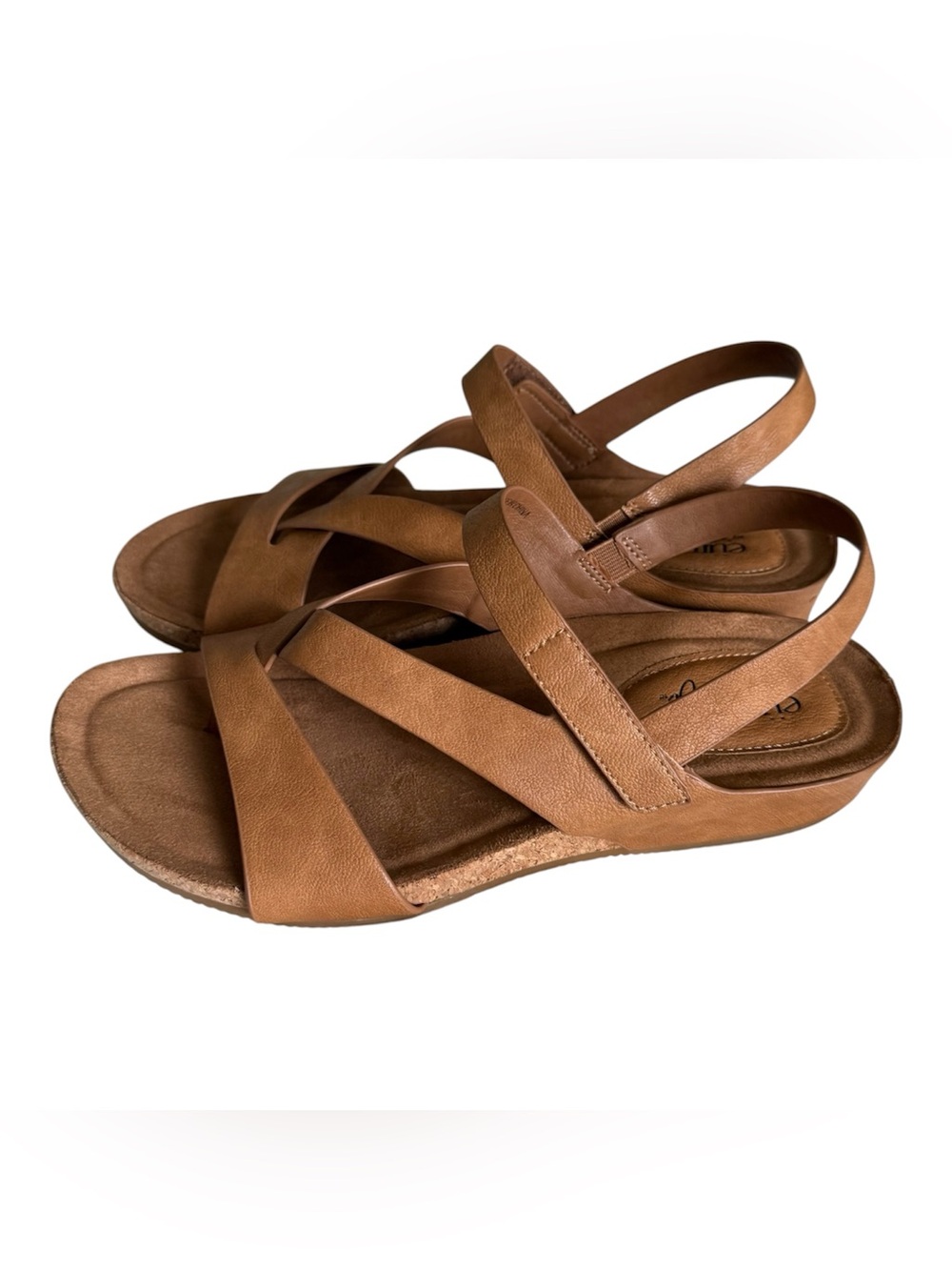 NWOB EuroSoft Giannetta Brown Vegan Nubuck Leather Comfortable Strappy Sandal 8M